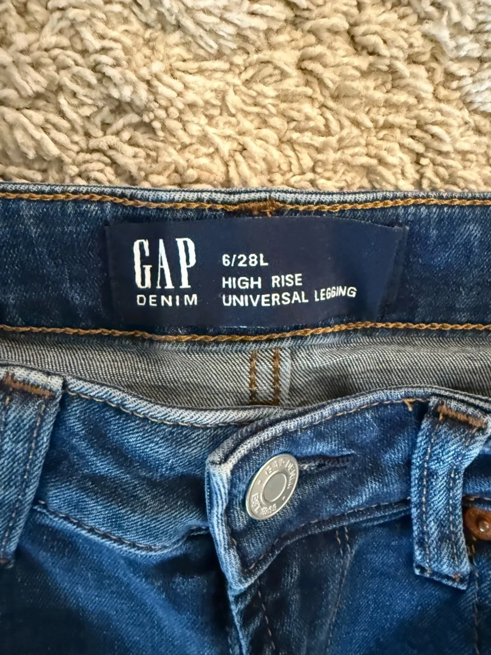 Gap High Rise Universal Legging Jeans Size 6 28 Long Medium Wash Skinny Stretch - Picture 2 of 8